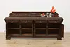 Renaissance Antique Oak Sideboard Buffet Bar, Tavern Scenes (4)