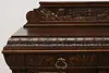 Renaissance Antique Oak Sideboard Buffet Bar, Tavern Scenes (8)