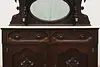 Victorian Antique Carved Walnut & Marble Sideboard or Bar (11)