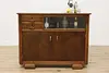 Art Deco Antique Oak Bar Cabinet Server or Console, GSG (2)