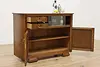 Art Deco Antique Oak Bar Cabinet Server or Console, GSG (3)