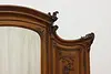 Art Nouveau French Antique Walnut Armoire Wardrobe & Mirror (10)