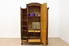 Art Nouveau French Antique Walnut Armoire Wardrobe & Mirror (2)