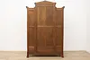 Art Nouveau French Antique Walnut Armoire Wardrobe & Mirror (20)