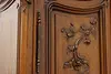 Art Nouveau French Antique Walnut Armoire Wardrobe & Mirror (27)