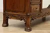 Art Nouveau French Antique Walnut Armoire Wardrobe & Mirror (28)