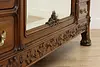 Art Nouveau French Antique Walnut Armoire Wardrobe & Mirror (29)