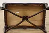 French Antique Carved Walnut Boudoir Hall Bench, New Fabric (9)