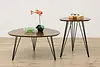 Midcentury Modern Design Guitar Pick Shaped Ash Side Table (3)