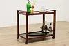 Midcentury Modern Vintage Rosewood Rolling Bar Dessert Cart (2)