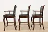 Set of 3 Vintage French Provincial Design Birch Bar Chairs (12)