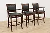 Set of 3 Vintage French Provincial Design Birch Bar Chairs (2)