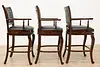 Set of 3 Vintage French Provincial Design Birch Bar Chairs (26)