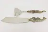 Fish Handle Vintage Fish Carving Knife & Fork Serving Set (3)