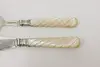 Mother of Pearl & Engraved Silver Antique Fish Carving Set (7)