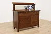 Craftsman Antique Oak Sideboard Buffet or Bar Cabinet Acme (2)