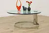 Midcentury Modern Vintage Glass & Chrome Coffee Table, Rosen (3)