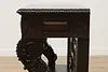 Renaissance Italian Antique Oak Hall Console Carved Paw Feet (13)