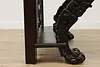 Renaissance Italian Antique Oak Hall Console Carved Paw Feet (19)