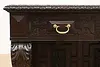 Renaissance Italian Antique Oak Hall Console Carved Paw Feet (7)