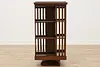 Spinning Antique Walnut Revolving Chairside Bookcase (13)