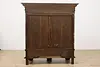 Dutch Kas Antique Carved Elm Dowry Armoire Wardrobe Cabinet (20)