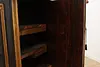 Dutch Kas Antique Carved Elm Dowry Armoire Wardrobe Cabinet (29)