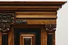 Dutch Kas Antique Carved Elm Dowry Armoire Wardrobe Cabinet (9)