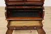 Victorian Antique Walnut Roll Top Secretary Desk & Bookcase (10)