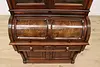 Victorian Antique Walnut Roll Top Secretary Desk & Bookcase (12)