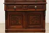 Victorian Antique Walnut Roll Top Secretary Desk & Bookcase (16)