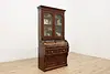 Victorian Antique Walnut Roll Top Secretary Desk & Bookcase (4)