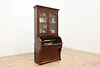 Victorian Antique Walnut Roll Top Secretary Desk & Bookcase (5)