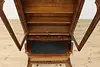 Victorian Antique Walnut Roll Top Secretary Desk & Bookcase (9)