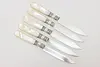 Set of 5 Mother of Pearl & Silver Fruit Cheese Knives, Sears (2)