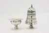 Victorian Antique Silverplate Salt Cellar & Pepper Shaker (2)