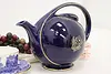 Asian Design Vintage Painted Blue Porcelain Teapot, Hall (2)