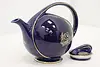 Asian Design Vintage Painted Blue Porcelain Teapot, Hall (4)