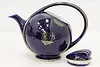 Asian Design Vintage Painted Blue Porcelain Teapot, Hall (5)