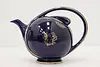 Asian Design Vintage Painted Blue Porcelain Teapot, Hall (8)