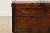 European Antique 1868 Pine Immigrant Chest or Blanket Trunk (10)