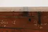 European Antique 1868 Pine Immigrant Chest or Blanket Trunk (12)