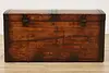 European Antique 1868 Pine Immigrant Chest or Blanket Trunk (14)