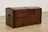 European Antique 1868 Pine Immigrant Chest or Blanket Trunk (2)