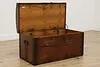 European Antique 1868 Pine Immigrant Chest or Blanket Trunk (3)