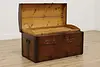 European Antique 1868 Pine Immigrant Chest or Blanket Trunk (4)