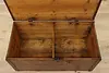 European Antique 1868 Pine Immigrant Chest or Blanket Trunk (7)