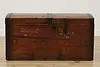 European Antique 1868 Pine Immigrant Chest or Blanket Trunk (9)