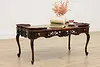 French Design Antique Carved Mahogany Coffee Table, Shells (2)