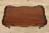 French Design Antique Carved Mahogany Coffee Table, Shells (4)